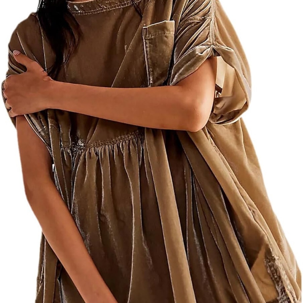 We The Free Crushed Velvet Peplum Top